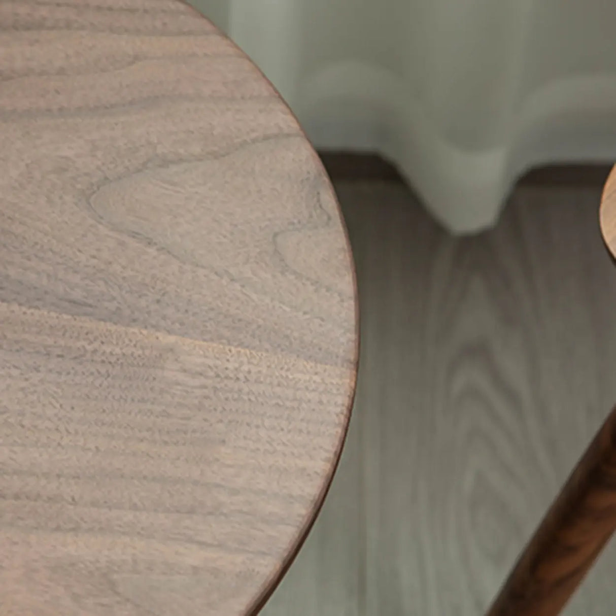 Classic Small Round Walnut Wood Side Table with Pedestal Base Image - 9