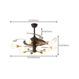 Classic Sputnik White Shade Ceiling Fan with Lights Image - 19