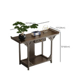 Classic Storage Brown Wood Console Table with Cabinet #size