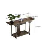 Classic Storage Brown Wood Console Table with Cabinet Image - 21