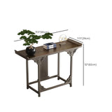 Classic Storage Brown Wood Console Table with Cabinet Image - 24