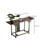 Classic Storage Brown Wood Console Table with Cabinet Image - 25
