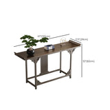 Classic Storage Brown Wood Console Table with Cabinet Image - 26