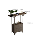 Classic Storage Brown Wood Console Table with Cabinet Image - 29