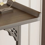 Classic Storage Brown Wood Console Table with Cabinet Image - 8