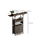Classic Storage Brown Wood Console Table with Cabinet Image - 32