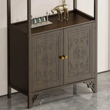 Classic Storage Brown Wood Console Table with Cabinet Image - 13