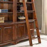 Classic Storage Cabinet Brown Wooden Large Bookcase Image - 11