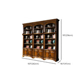 Classic Storage Cabinet Brown Wooden Large Bookcase #size