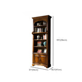 Classic Storage Cabinet Brown Wooden Large Bookcase Image - 15