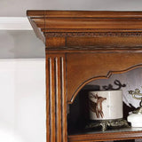 Classic Storage Cabinet Brown Wooden Large Bookcase Image - 9
