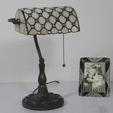 Classic Tiffany Style Banker Stained Glass Table Lamp Image - 5