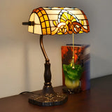 Classic Tiffany Style Banker Stained Glass Table Lamp Image - 10