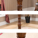 Classic Traditional Brown Wood Round Pedestal Bar Table Image - 5