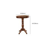 Classic Traditional Brown Wood Round Pedestal Bar Table #size