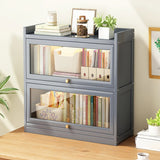 Classic Vertical Cabinet Closed Back Bookcase Brown Image - 18