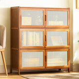 Classic Vertical Cabinets Brown Wood Barrister Bookcase Image - 10