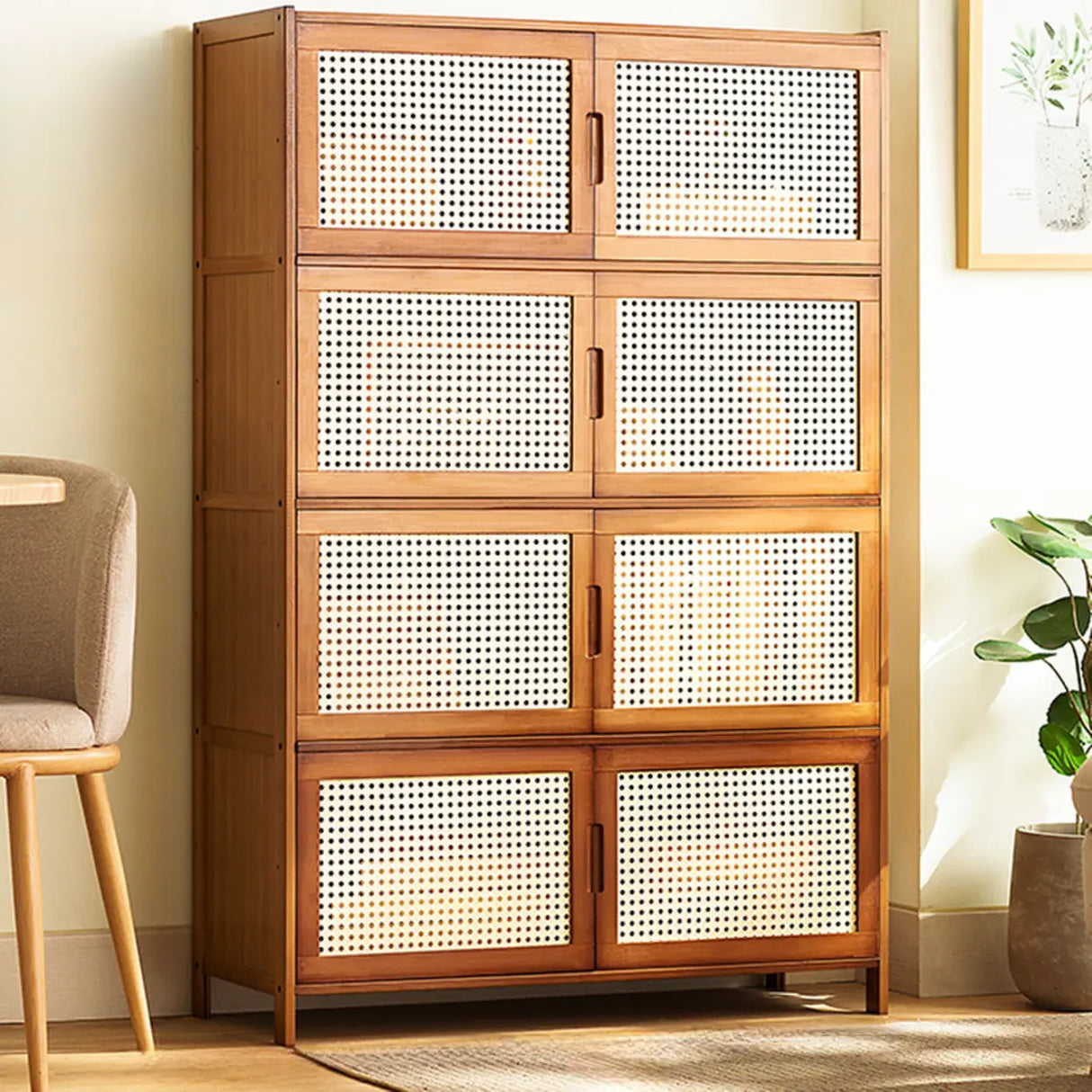 Classic Vertical Cabinets Brown Wood Barrister Bookcase Image - 11