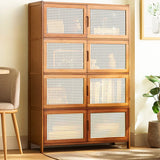 Classic Vertical Cabinets Brown Wood Barrister Bookcase Image - 11