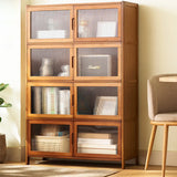 Classic Vertical Cabinets Brown Wood Barrister Bookcase Image - 16