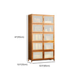 Classic Vertical Cabinets Brown Wood Barrister Bookcase Image - 23
