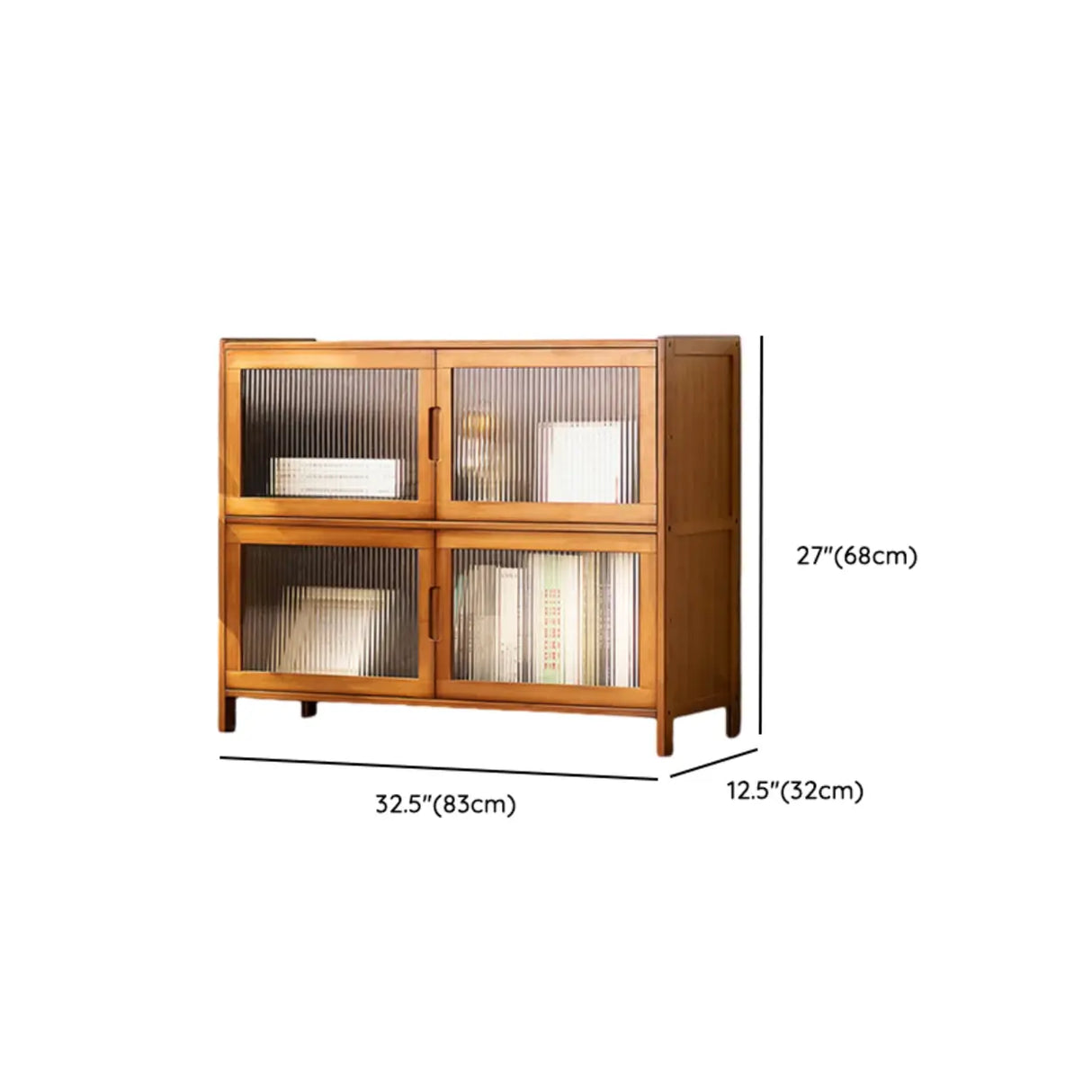 Classic Vertical Cabinets Brown Wood Barrister Bookcase Image - 25
