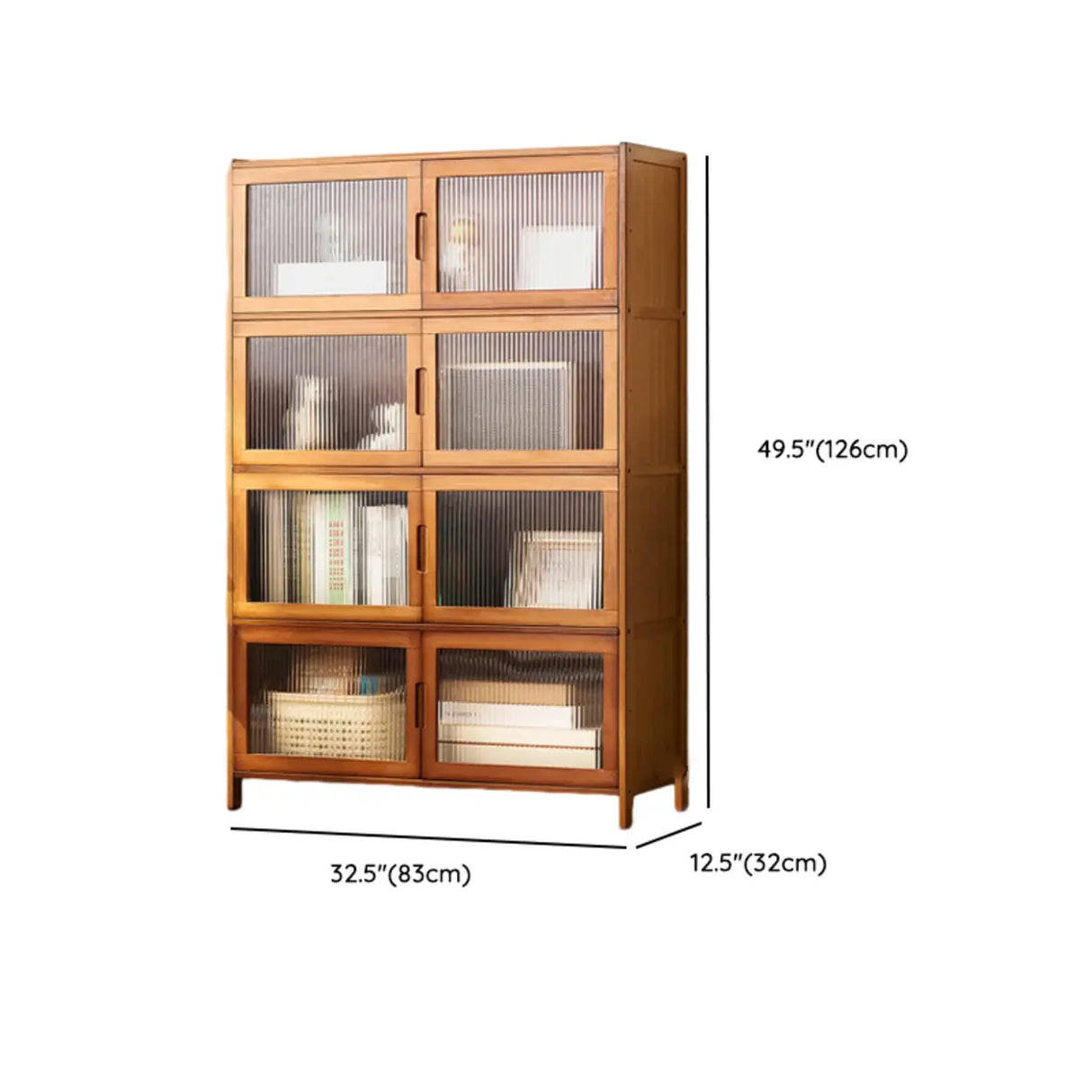 Classic Vertical Cabinets Brown Wood Barrister Bookcase Image - 27