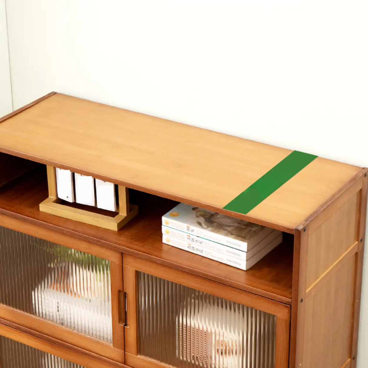 Classic Vertical Cabinets Brown Wood Barrister Bookcase Image - 4