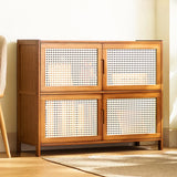 Classic Vertical Cabinets Brown Wood Barrister Bookcase Image - 9