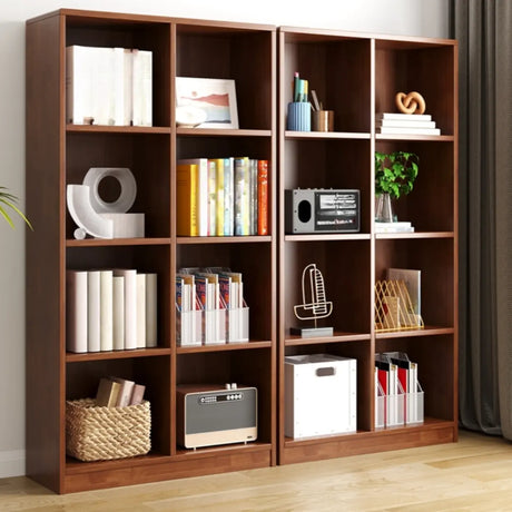 Classic Vertical Closed Back Wooden Storage Bookcase Image - 1