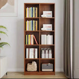 Classic Vertical Closed Back Wooden Storage Bookcase Image - 14