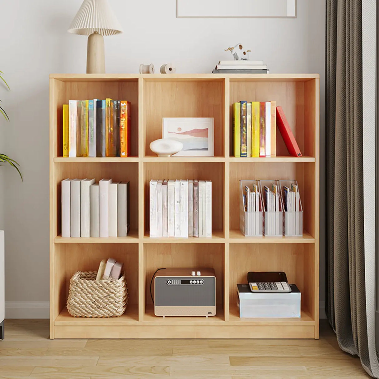 Classic Vertical Closed Back Wooden Storage Bookcase Image - 5