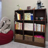 Classic Vertical Closed Back Wooden Storage Bookcase Image - 7