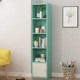 Classic Vertical Closed Wood Storage Narrow Bookcase Image - 18