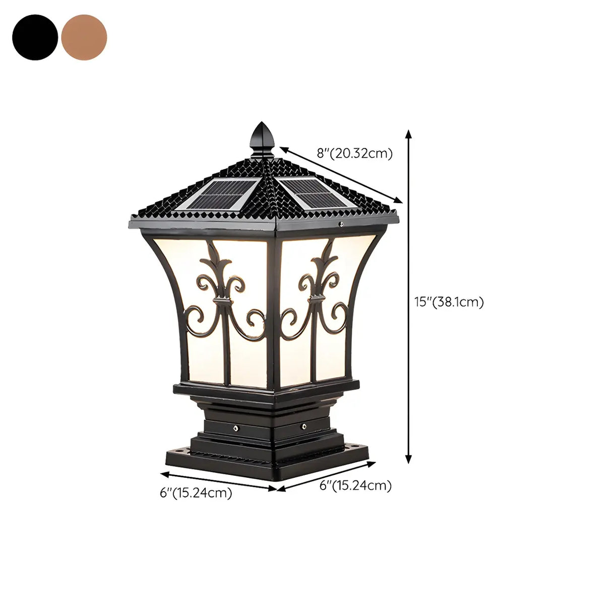 Classic Vintage Bronze Solar Outdoor Lantern Post Light 