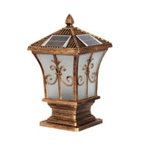 Classic Vintage Bronze Solar Outdoor Lantern Post Light Image - 5