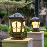 Classic Vintage Solar Post Outdoor Lantern Table Lamp Image - 9