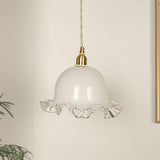 Classic Vintage White Glass Bell Pendant Lights Image - 11
