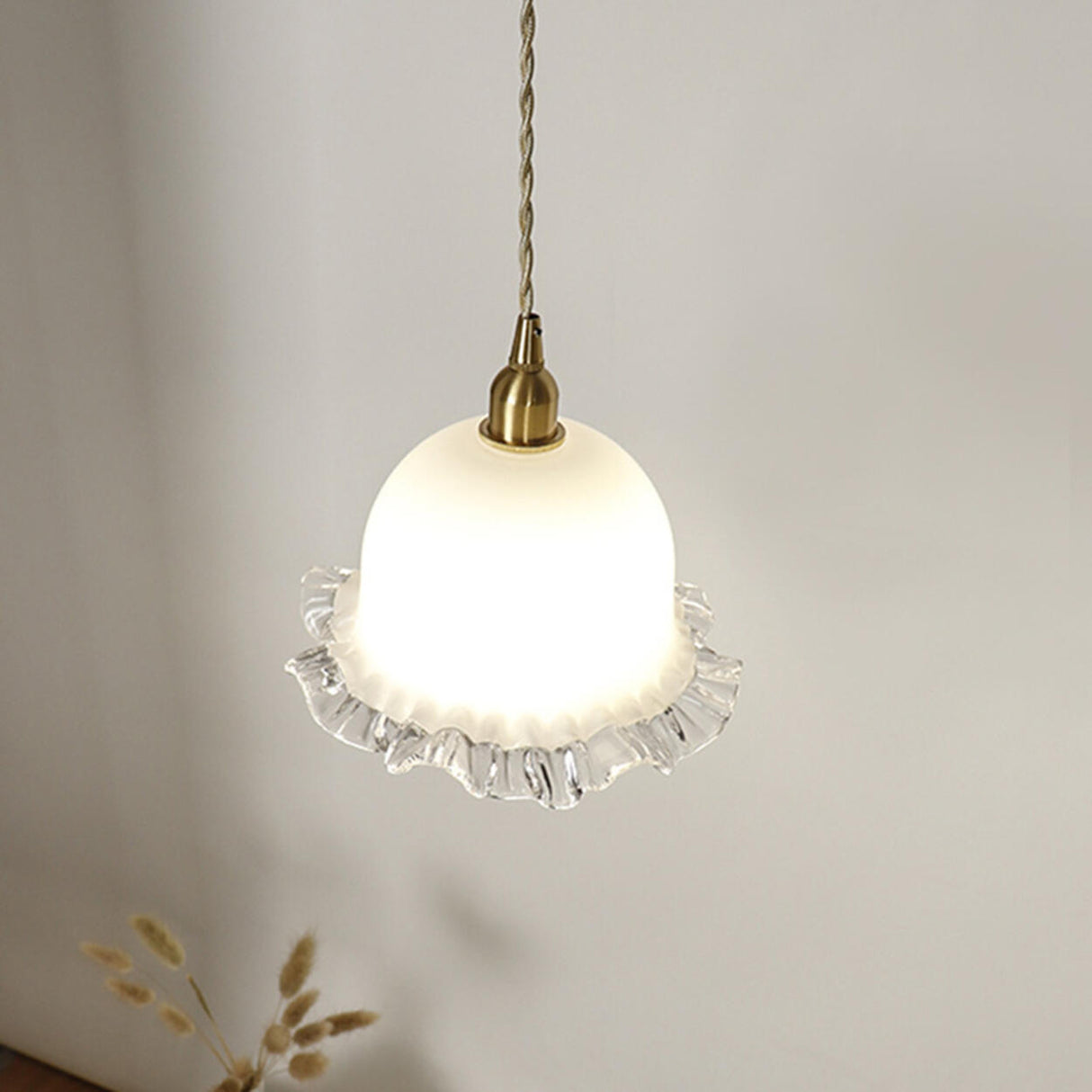 Classic Vintage White Glass Bell Pendant Lights Image - 3