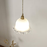 Classic Vintage White Glass Bell Pendant Lights Image - 3
