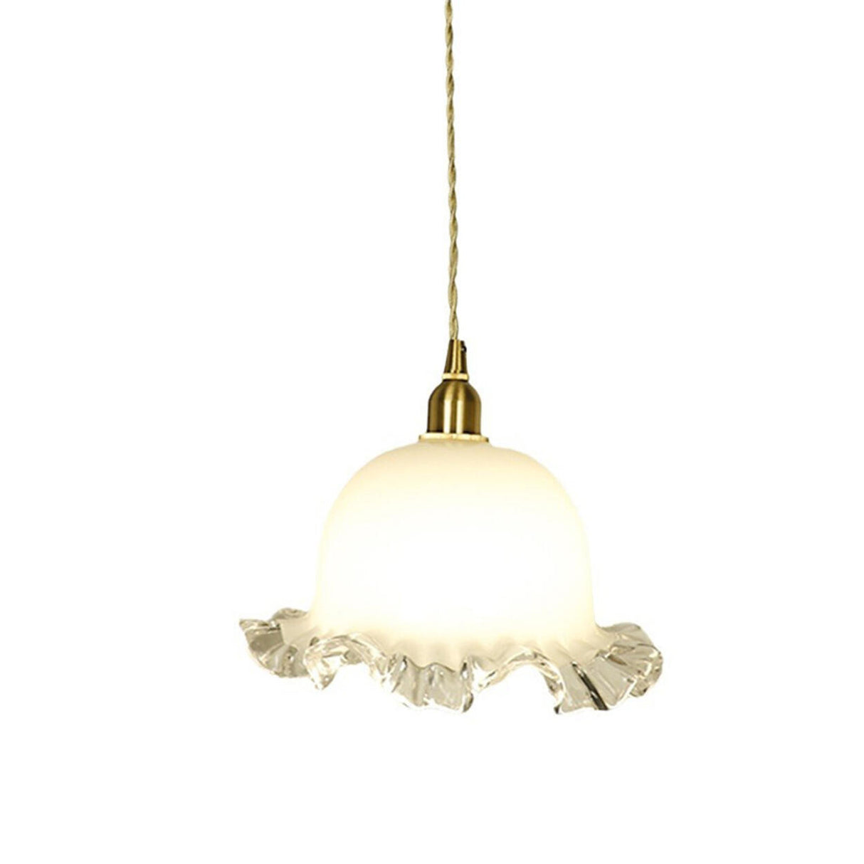 Classic Vintage White Glass Bell Pendant Lights Image - 5