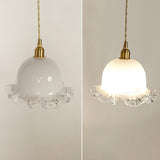 Classic Vintage White Glass Bell Pendant Lights Image - 6
