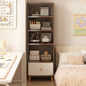 Classic Walnut Rectangular Wood Drawers Narrow Bookcase Image - 23