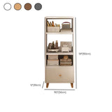 Classic Walnut Rectangular Wood Drawers Narrow Bookcase Image - 31
