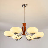 Classic White Glass Ceiling Chandelier Living Room Image - 11