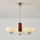 Classic White Glass Ceiling Chandelier Living Room Image - 3