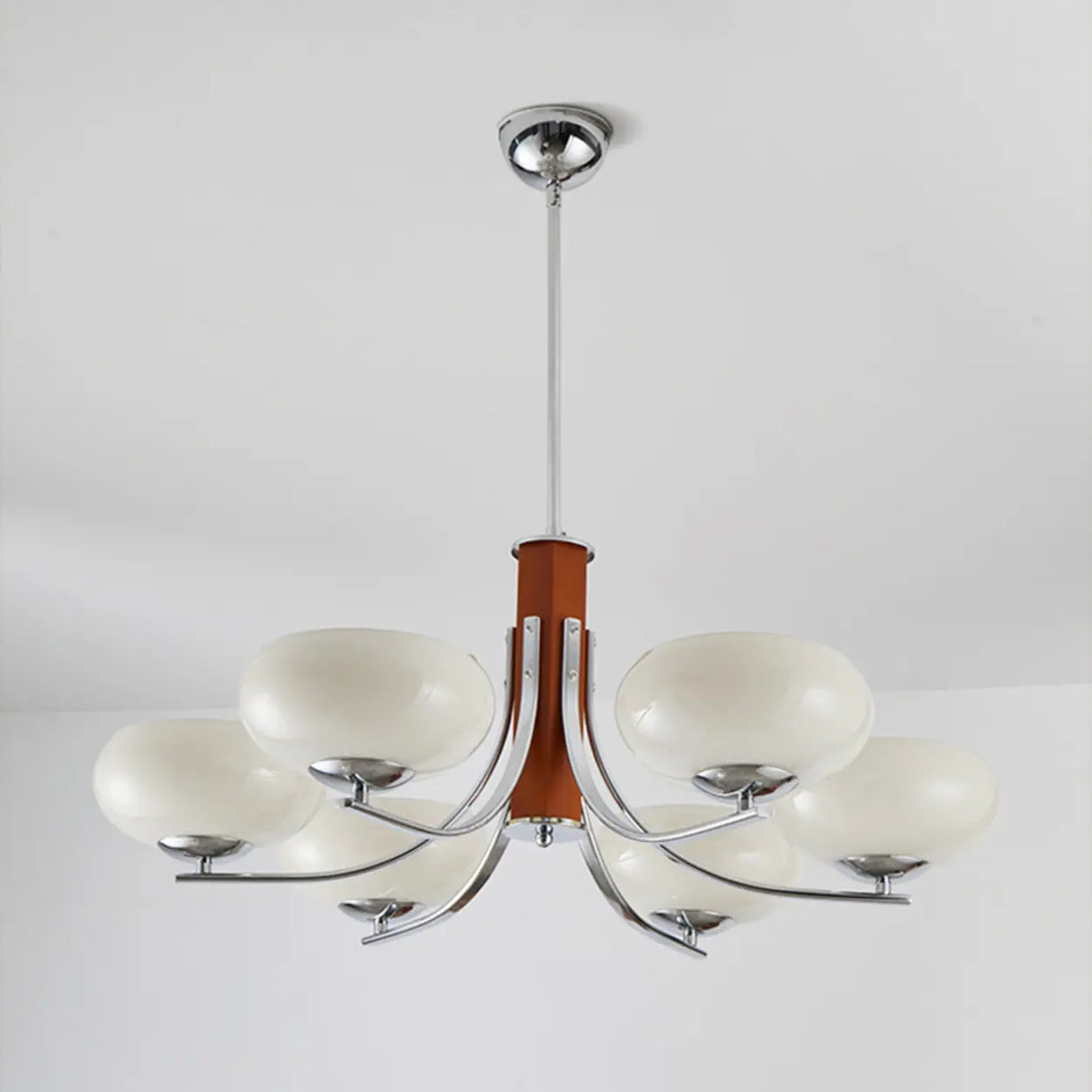 Classic White Glass Ceiling Chandelier Living Room Image - 5