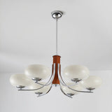 Classic White Glass Ceiling Chandelier Living Room Image - 5