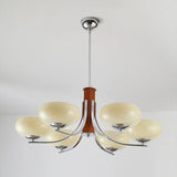 Classic White Glass Ceiling Chandelier Living Room Image - 7