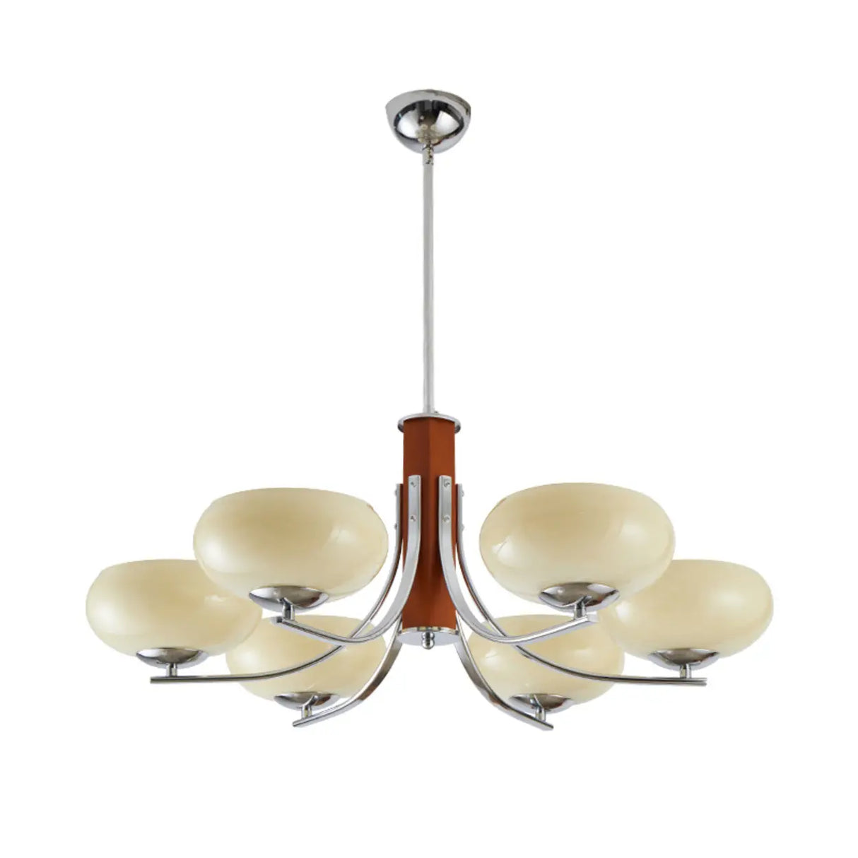 Classic White Glass Ceiling Chandelier Living Room Image - 9